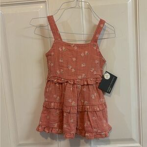 NWT 2T Modern Moments by Gerber Pink Floral Tiered sleeveless Dress.  Retail 24